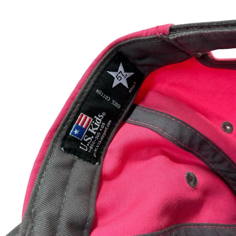 US Kids Golf Association Tournament Players CADDIE Adult Cap Hat Pink Adjustable